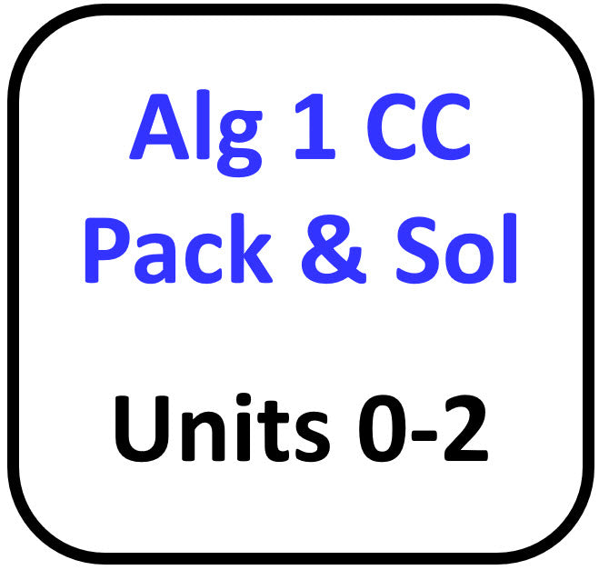 A1 Common Core Packets Unit 0, 1, and 2
