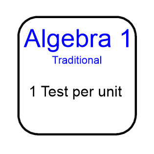 Algebra 1 HOMESCHOOL - 1 Test per unit