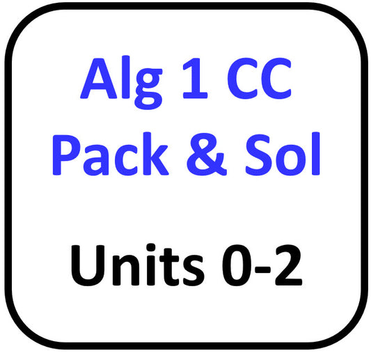 A1 Common Core Packets Unit 0, 1, and 2