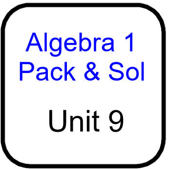 A1 Common Core Packets and Solutions for Unit 9