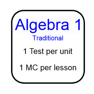 Algebra 1 HOMESCHOOL - 1 Test per unit and 1 Mastery Check per lesson